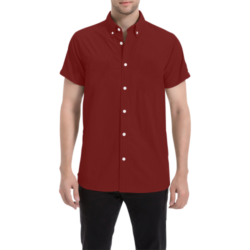 color blood red Men's All Over Print Short Sleeve Shirt (Model T53)