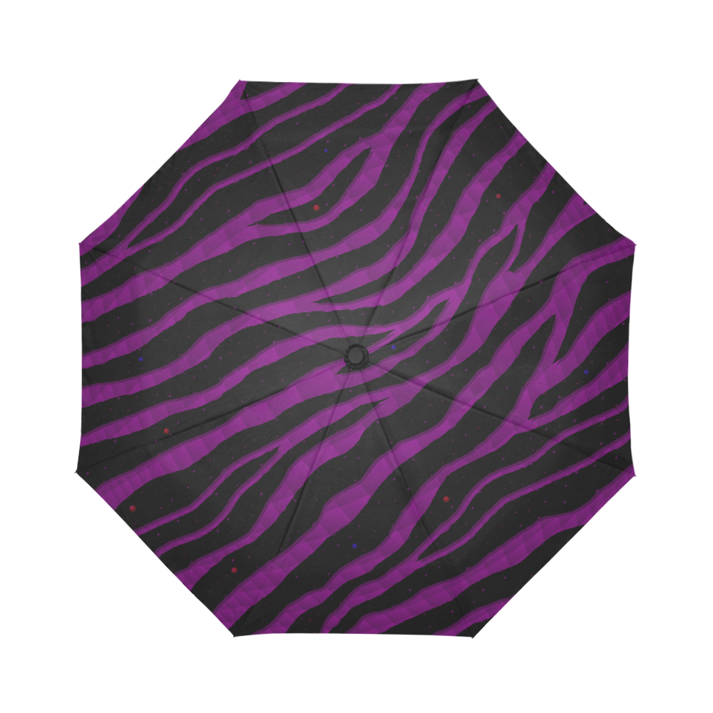 Ripped SpaceTime Stripes - Purple Auto-Foldable Umbrella (Model U04)