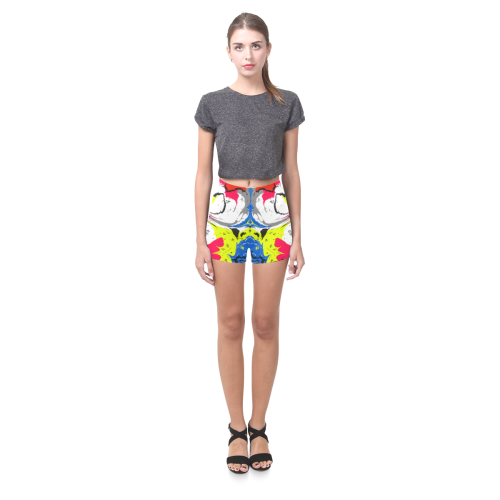 Colorful distorted shapes2 Briseis Skinny Shorts (Model L04)