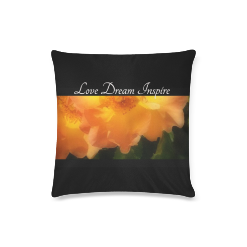 Black: Orange Blossoms #LoveDreamInspireCo Custom Zippered Pillow Case 16"x16"(Twin Sides)