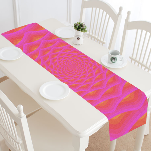 Pink spiral net Table Runner 14x72 inch