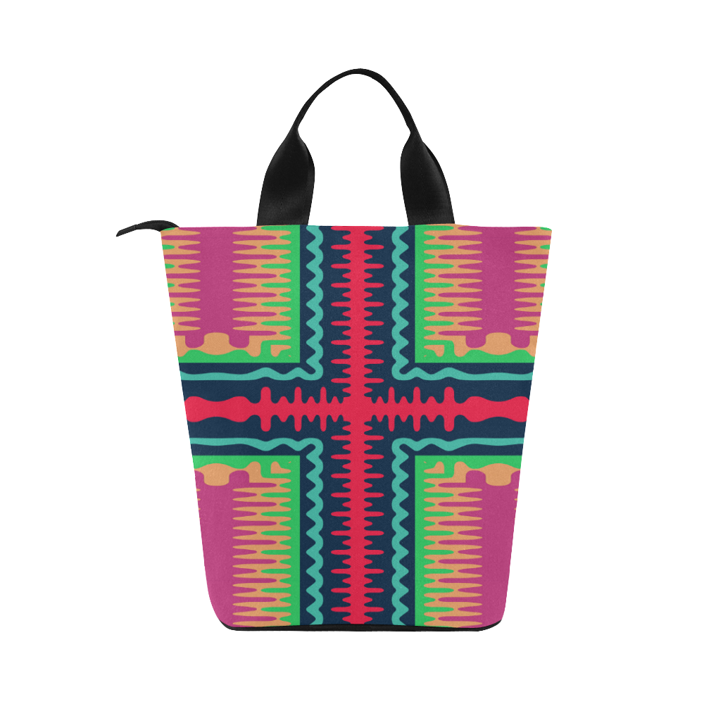 Waves in retro colors Nylon Lunch Tote Bag (Model 1670)