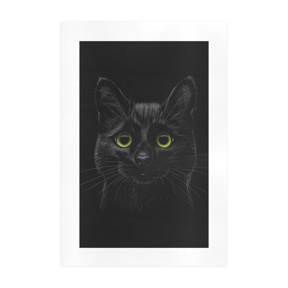 Black Cat Art Print 19‘’x28‘’