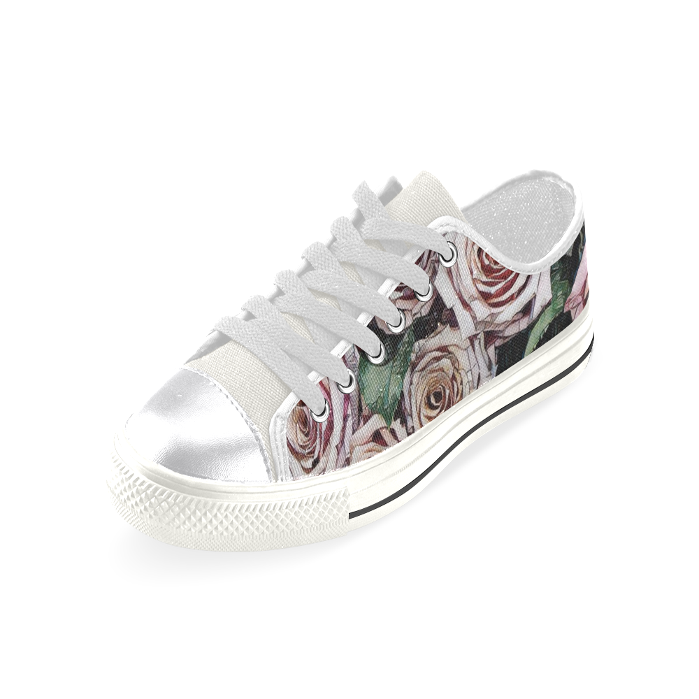 Impression Floral 9196 by JamColors Women's Classic Canvas Shoes (Model 018)