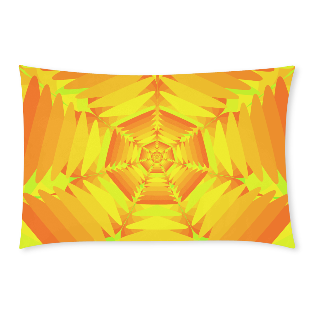 Flower orange in yellow 3-Piece Bedding Set