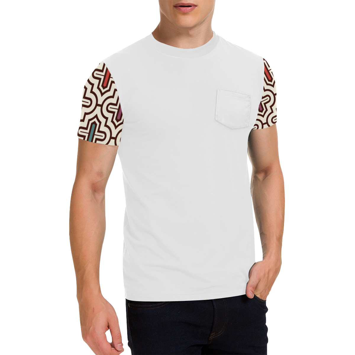 M T-shirt 6 Men's All Over Print T-Shirt with Chest Pocket (Model T56)