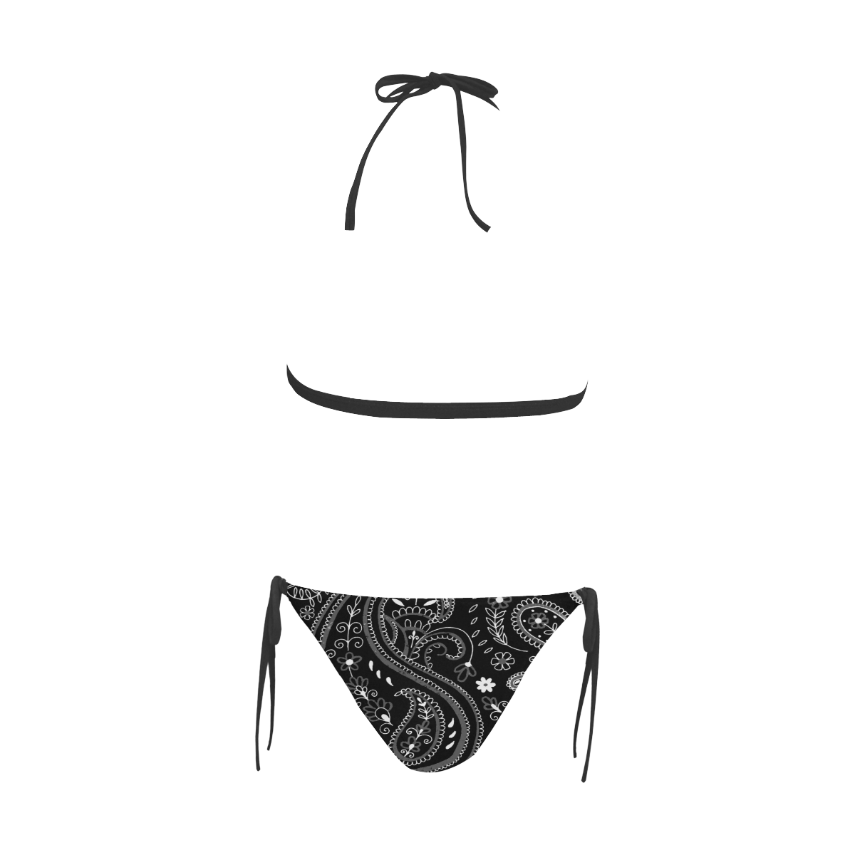 PAISLEY 7 Buckle Front Halter Bikini Swimsuit (Model S08)