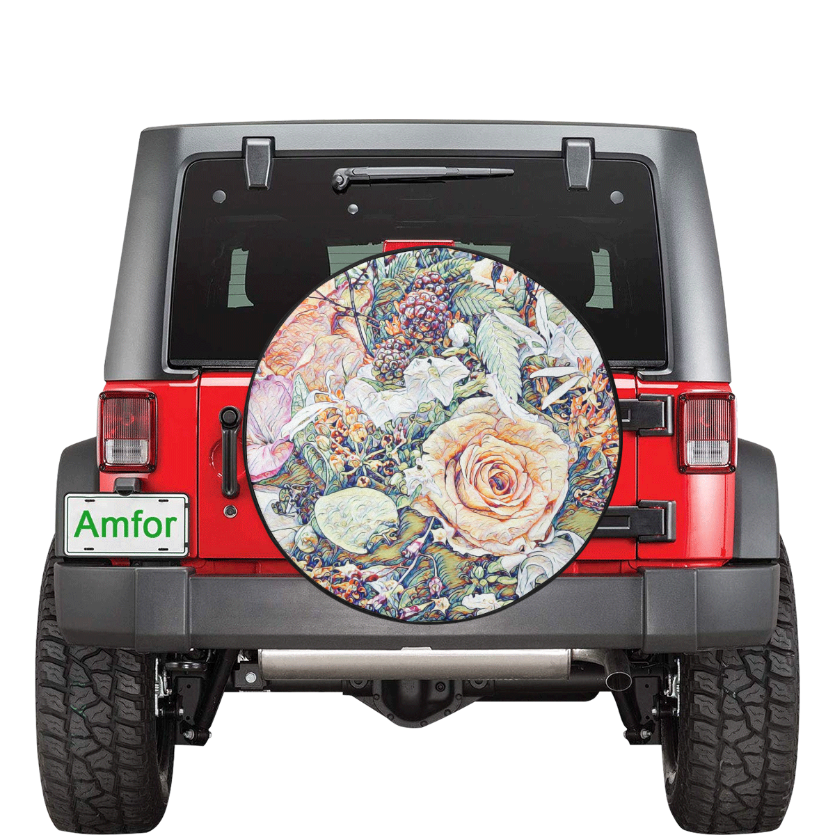 Impression Floral 10191 by JamColors 34 Inch Spare Tire Cover