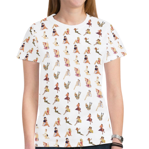 pinup dia pattern New All Over Print T-shirt for Women (Model T45)