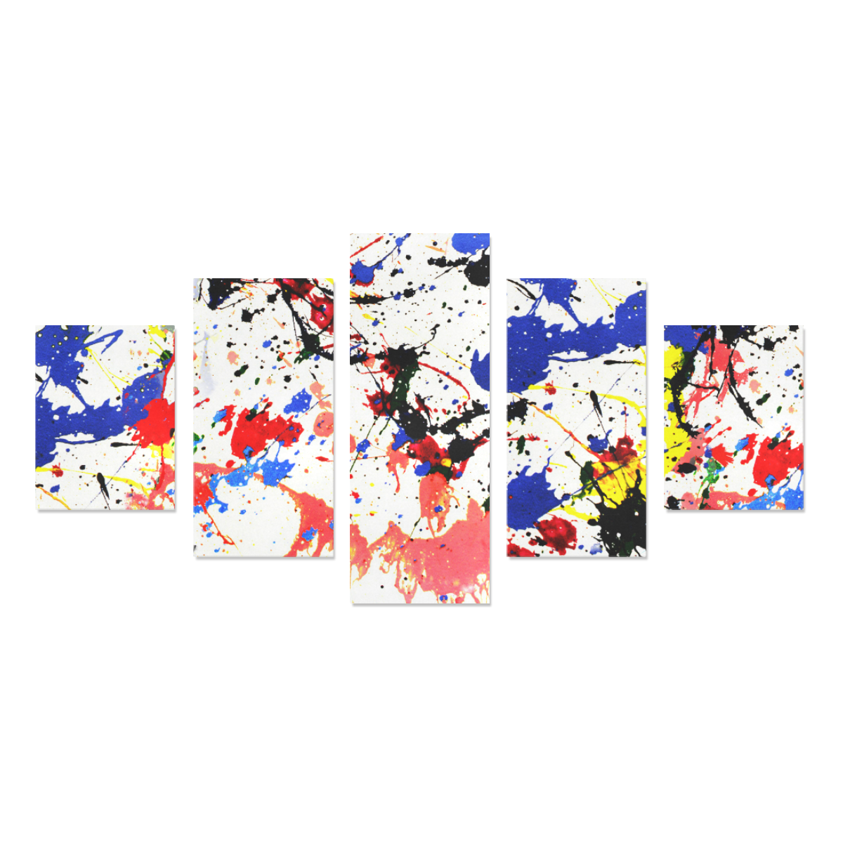 Blue and Red Paint Splatter Canvas Print Sets B (No Frame)