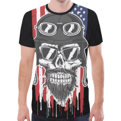 American Bikers Never Die - US Stars And Stripes F New All Over Print T-shirt for Men (Model T45)