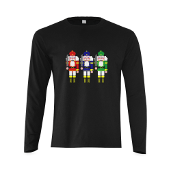 Nutcracker Christmas Toy Soldiers Black Sunny Men's T-shirt (long-sleeve) (Model T08)