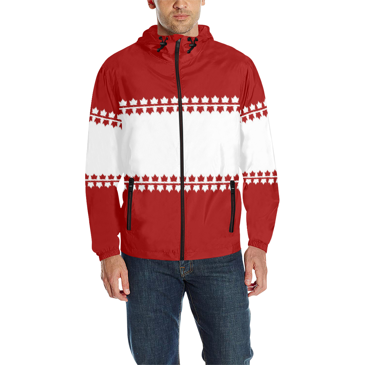 Classic Canada Jackets All Over Print Quilted Windbreaker for Men (Model H35)