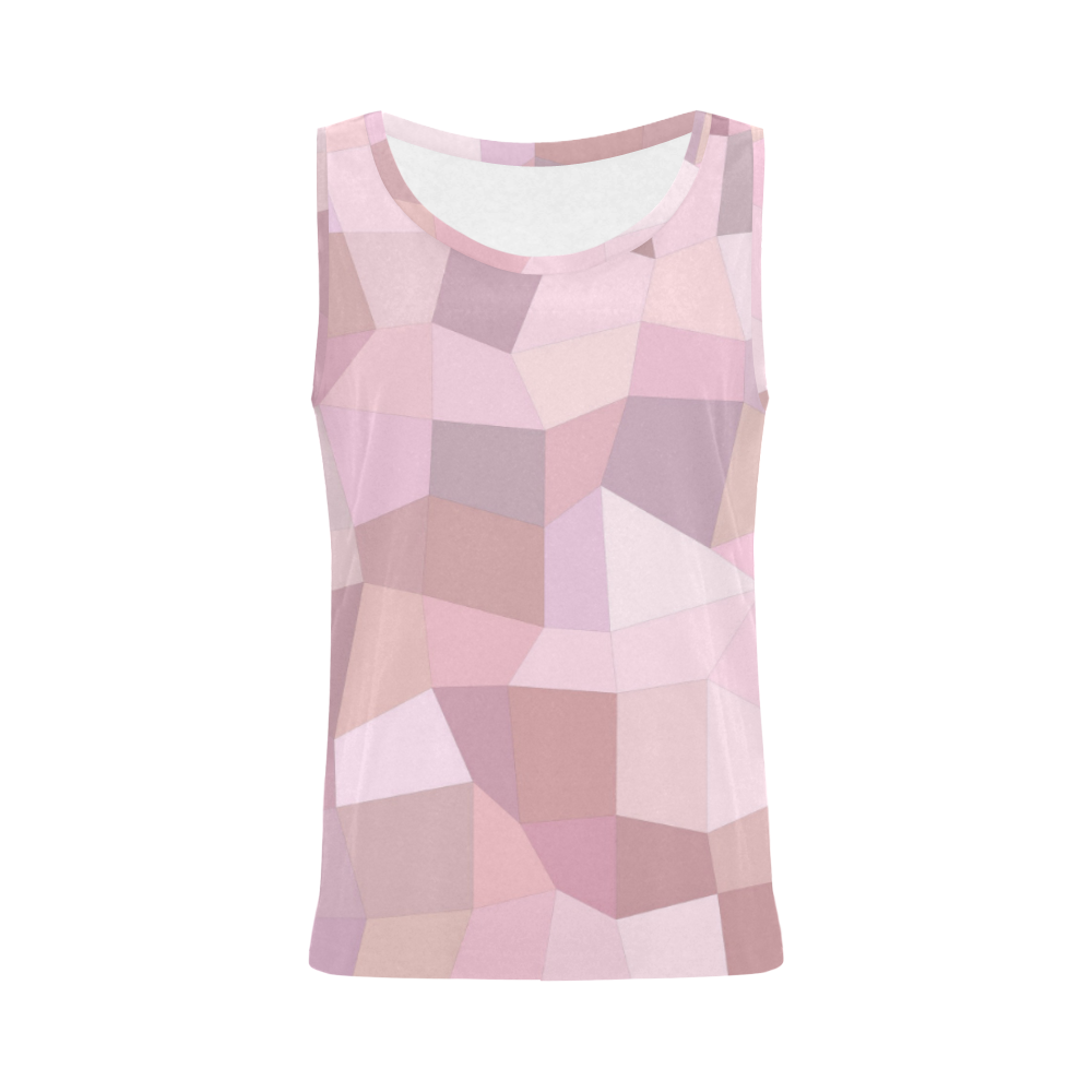 Pastel Pink Mosaic All Over Print Tank Top for Women (Model T43)