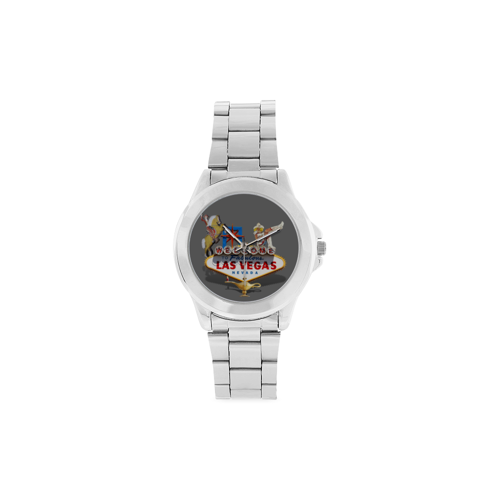Las Vegas Welcome Sign Unisex Stainless Steel Watch(Model 103)