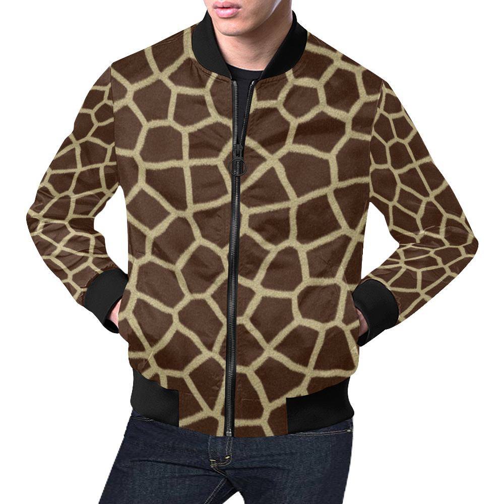 giraffe print All Over Print Bomber Jacket for Men (Model H19)