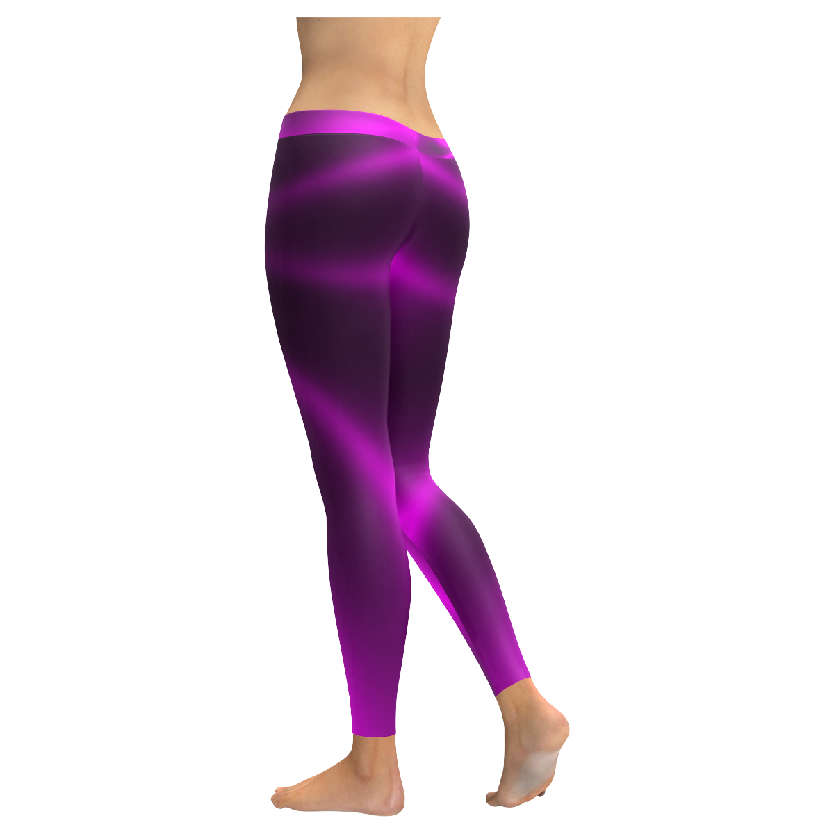 Purple Blossom Women's Low Rise Leggings (Invisible Stitch) (Model L05)
