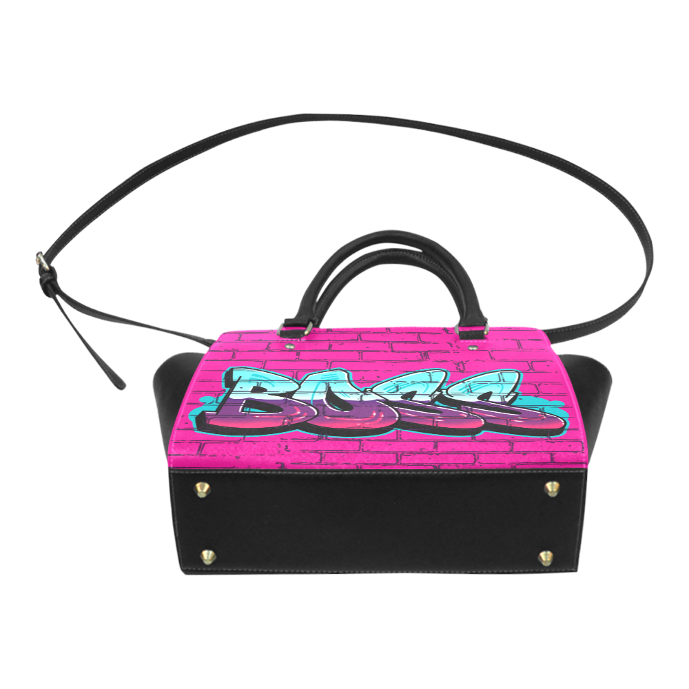 Boss Graffiti Brick Hot Pink Classic Shoulder Handbag (Model 1653)