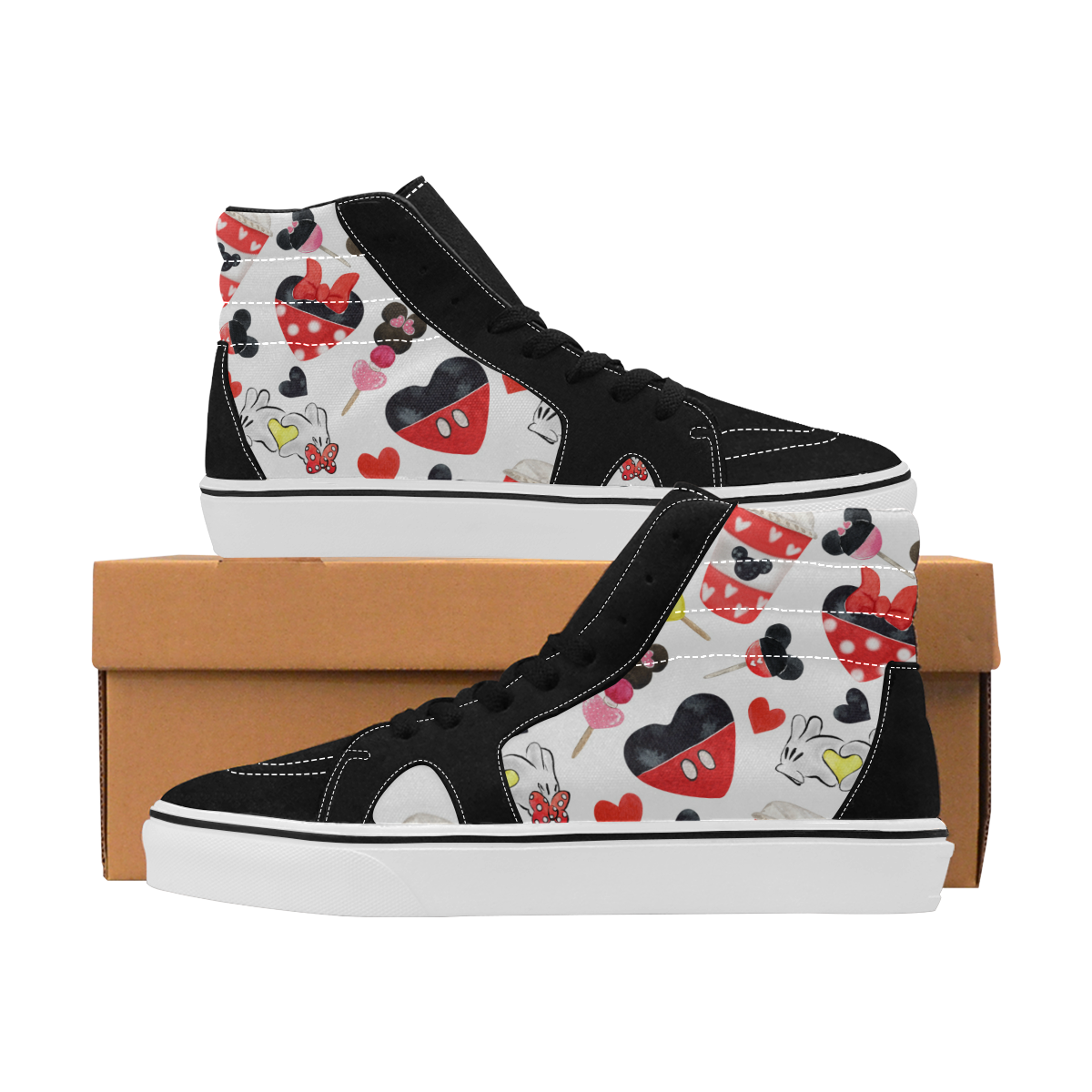 mickeylove4hightopvan Women's High Top Skateboarding Shoes (Model E001-1)