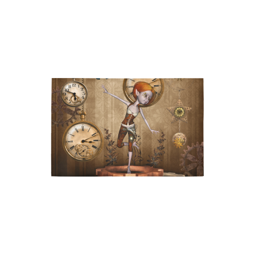 Steampunk girl, clocks and gears Area Rug 2'7"x 1'8‘’