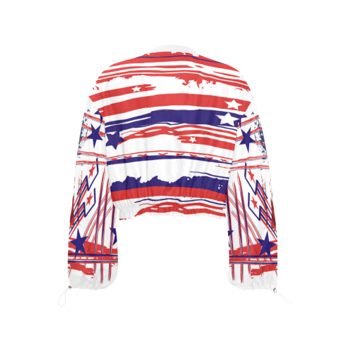 4th of July Cropped Chiffon Jacket for Women (Model H30)
