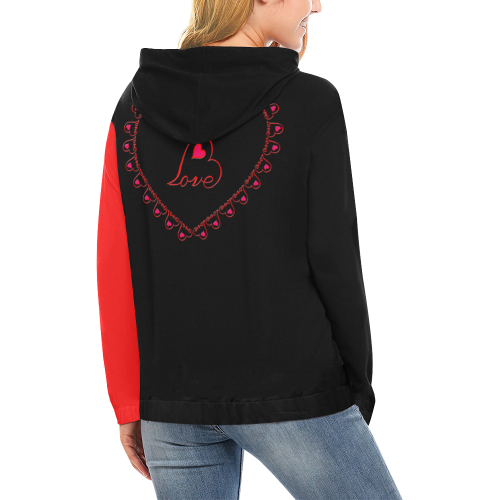 Valentines Day design All Over Print Hoodie for Women (USA Size) (Model H13)