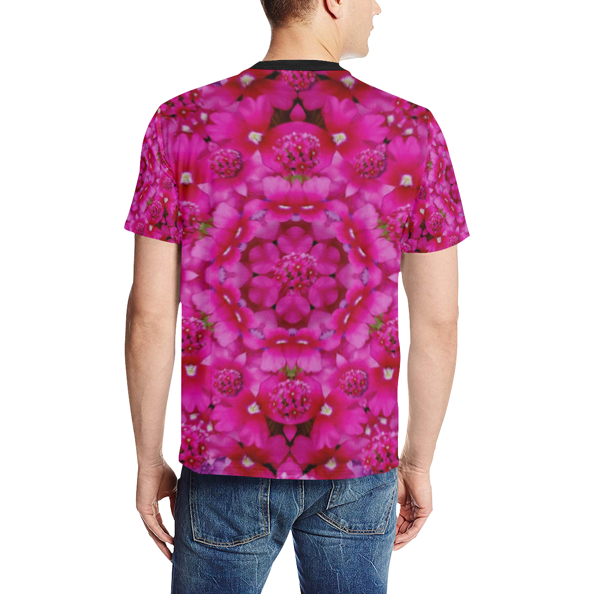 flower suprise to love and enjoy Men's All Over Print T-Shirt (Solid Color Neck) (Model T63)