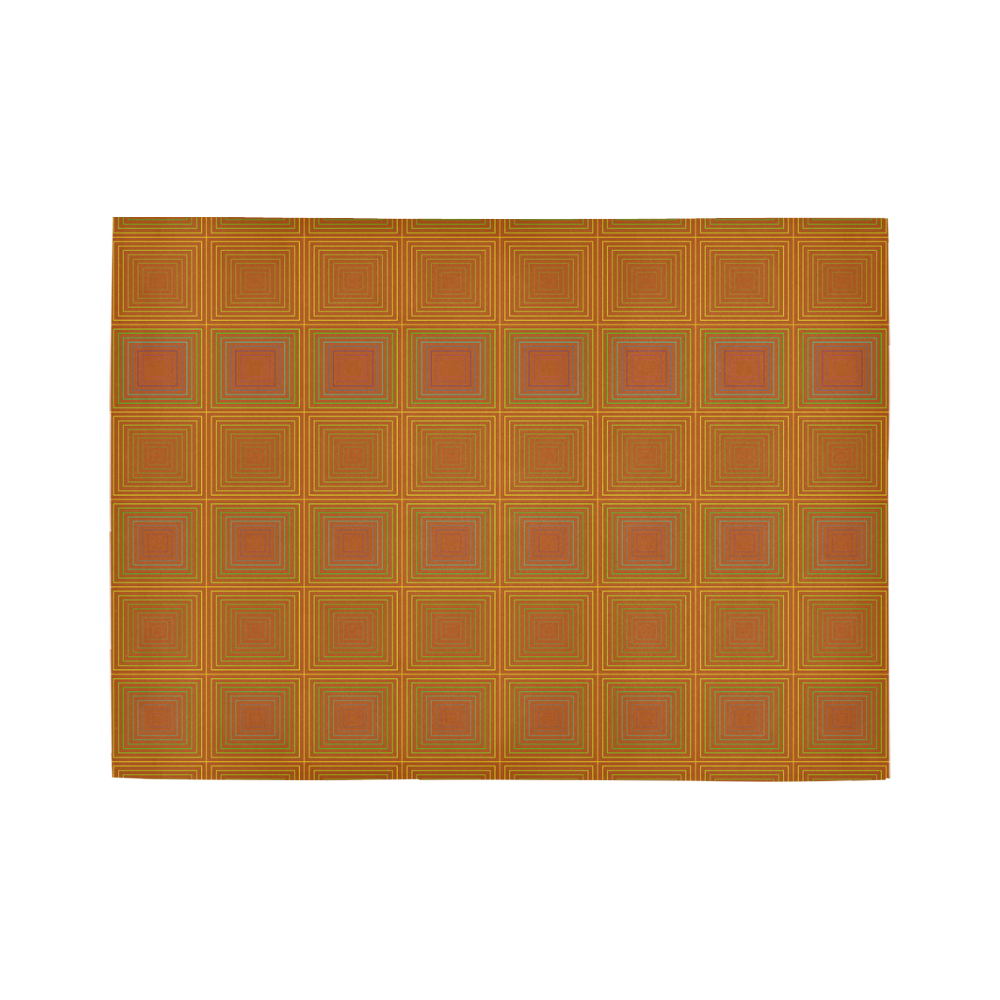 Copper reddish multicolored multiple squares Area Rug7'x5'