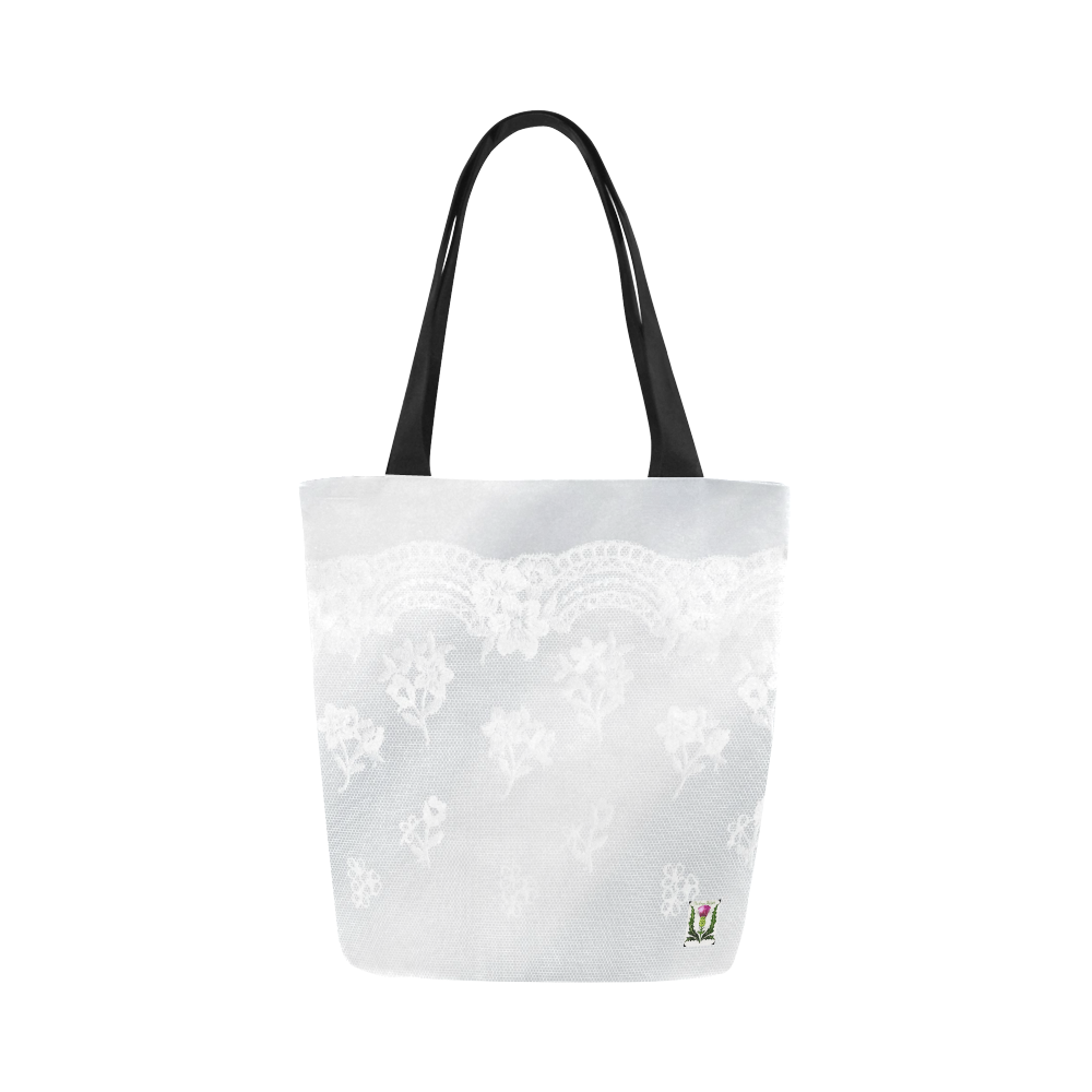 FD's Wedding Collection- Team Bride White Lace Tote Bag 53086 Canvas Tote Bag (Model 1657)