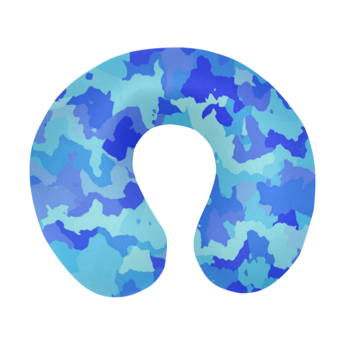 camouflage blue U-Shape Travel Pillow