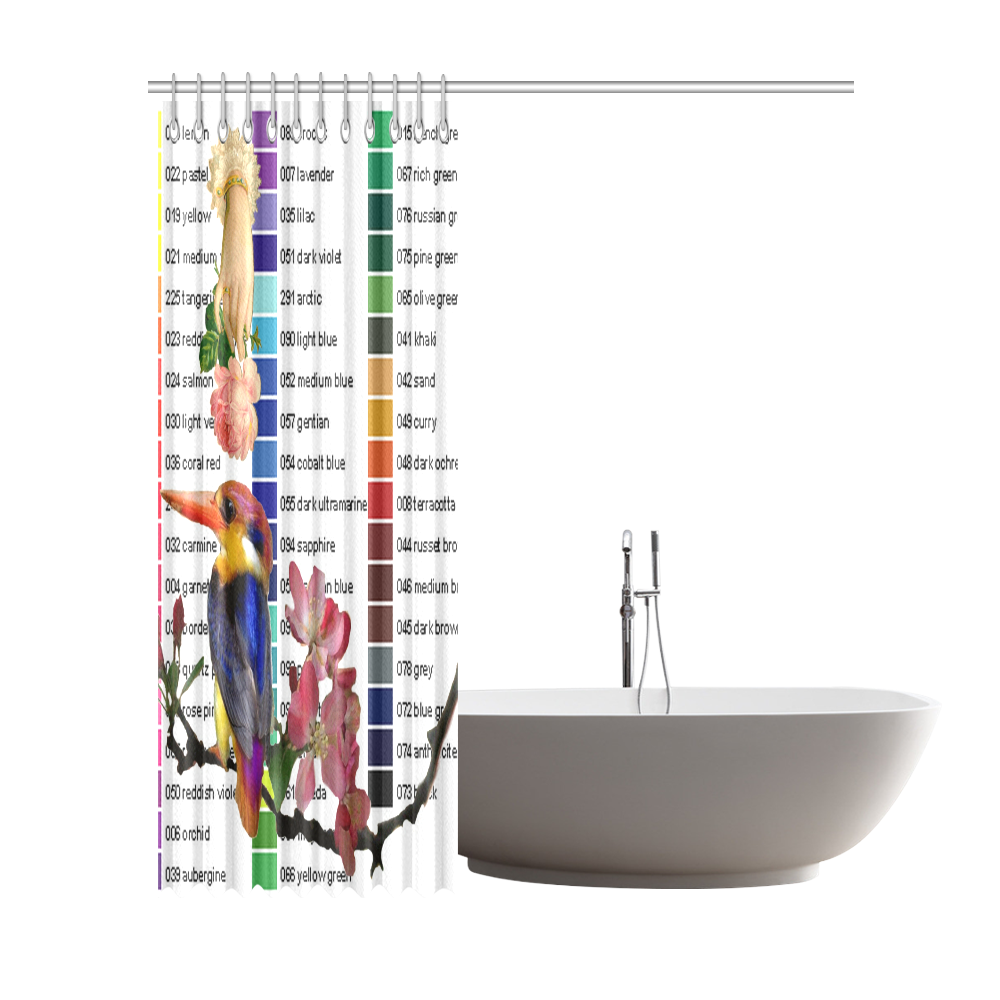 Colour Chart with Kingfisher Shower Curtain 72"x84"