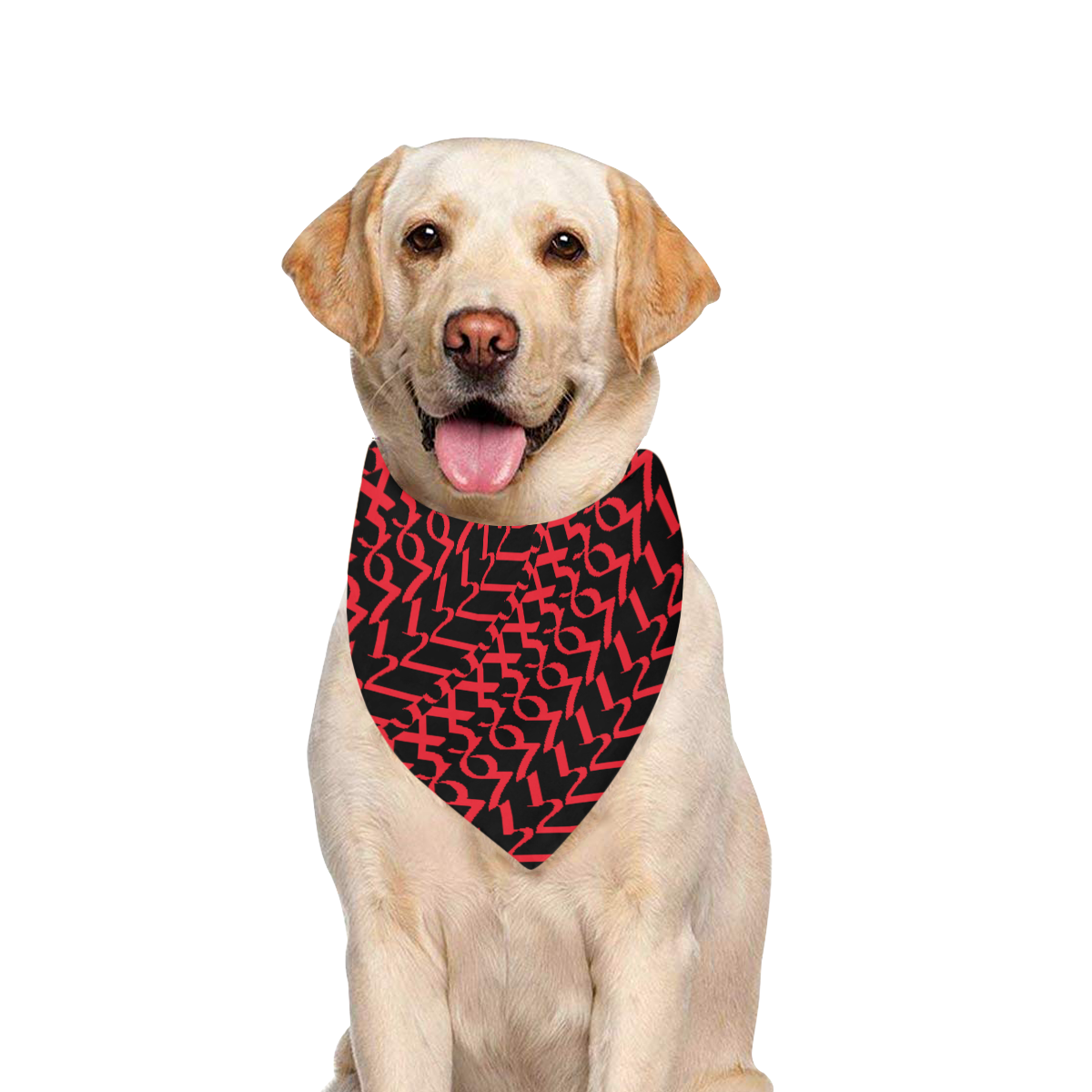 NUMBERS Collection 1234567 Red/Black Pet Dog Bandana/Large Size