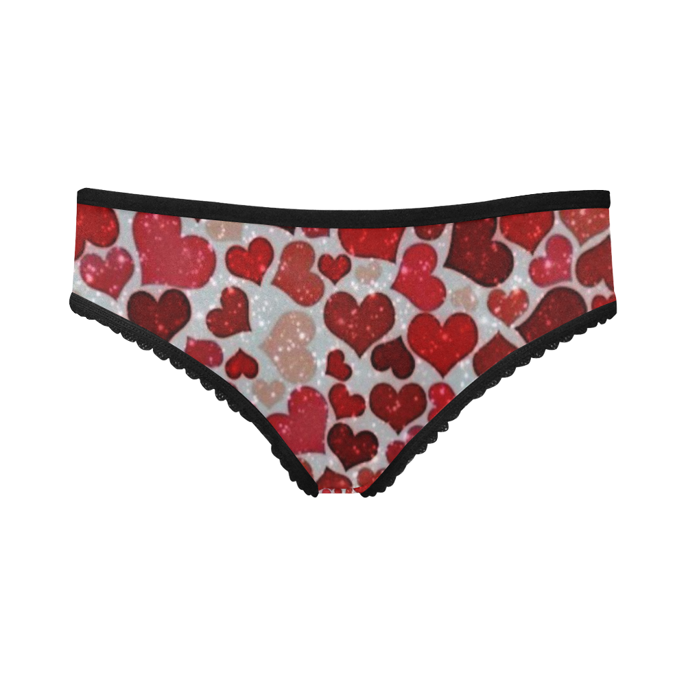 sparkling hearts, red Women's All Over Print Girl Briefs (Model L14)