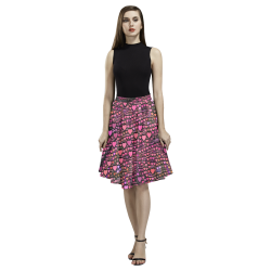 hearts everywhere B  by JamColors Melete Pleated Midi Skirt (Model D15)