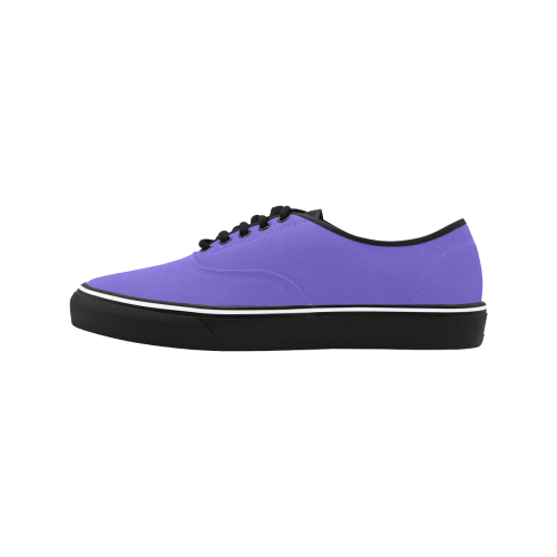 color slate blue Classic Men's Canvas Low Top Shoes/Large (Model E001-4)