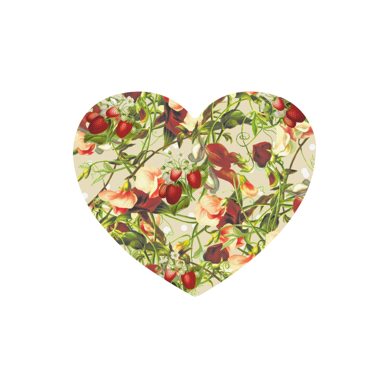 fruit blossom beige Heart-shaped Mousepad
