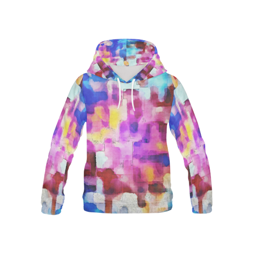 Blue pink watercolors All Over Print Hoodie for Kid (USA Size) (Model H13)