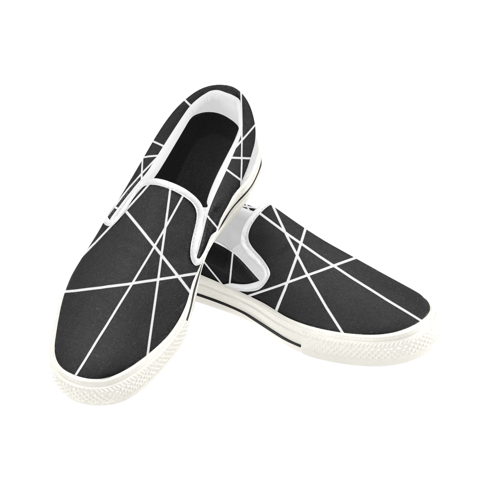 Lineas-Blancas Women's Slip-on Canvas Shoes (Model 019)