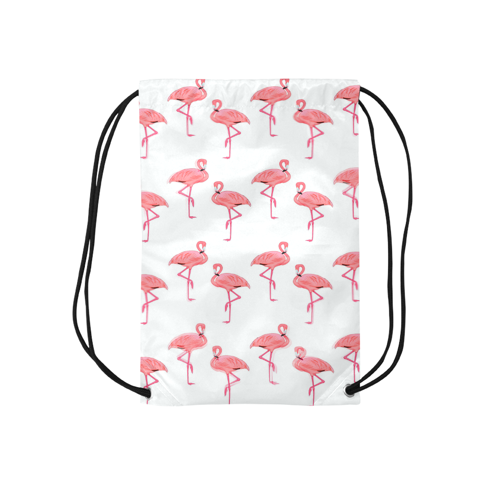 Pink Flamingo Pattern Small Drawstring Bag Model 1604 (Twin Sides) 11"(W) * 17.7"(H)