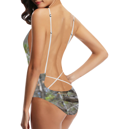 Fantail Swimsuit Sexy Lacing Backless One-Piece Swimsuit (Model S10)