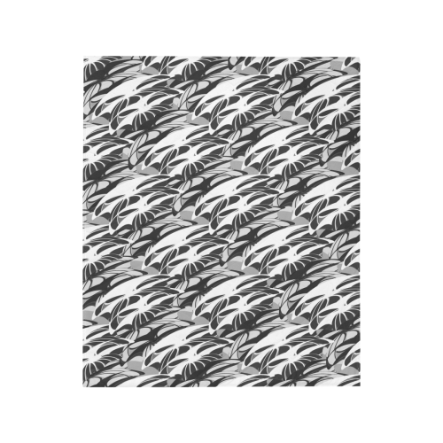 Alien Troops - Black & White Quilt 50"x60"