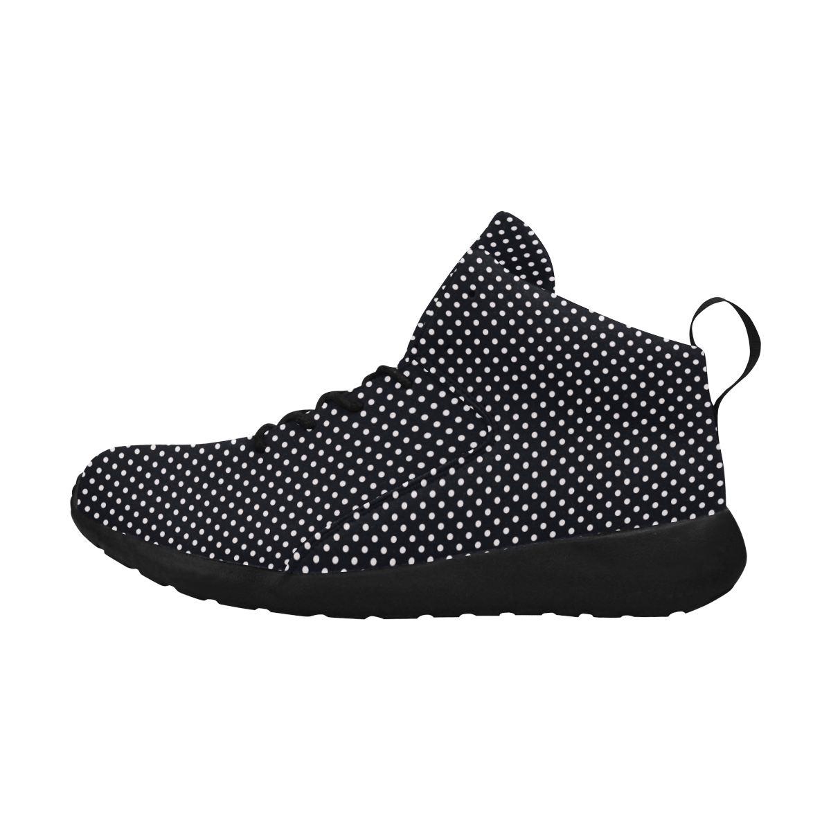 Black polka dots Women's Chukka Training Shoes (Model 57502)