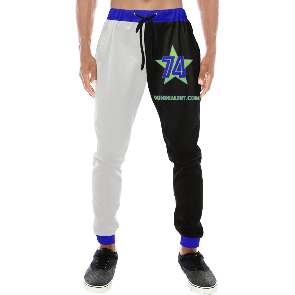 Dundealent 745 Star Seahawks White/Black/Blue Men's All Over Print Sweatpants/Large Size (Model L11)
