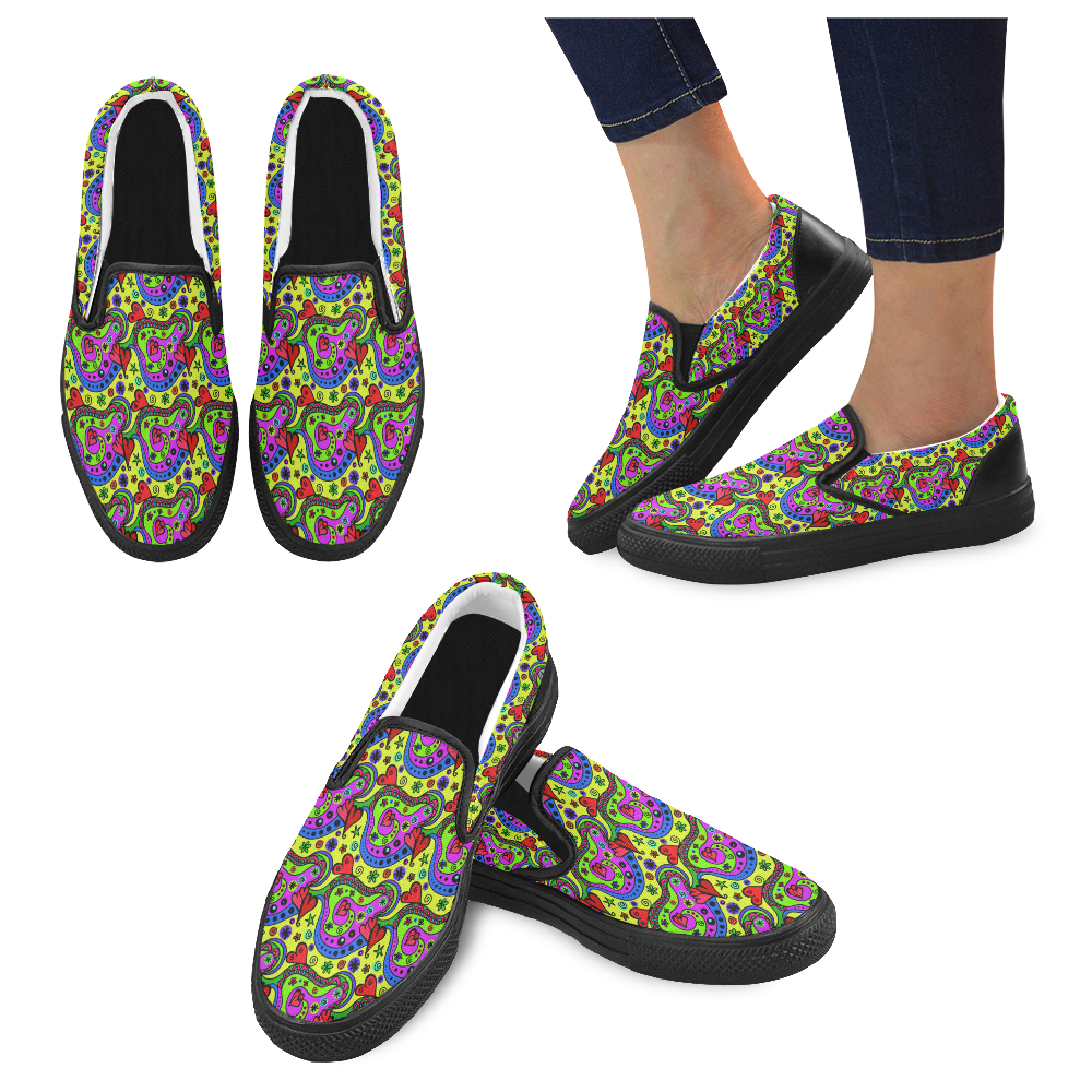 16pa Women's Unusual Slip-on Canvas Shoes (Model 019)