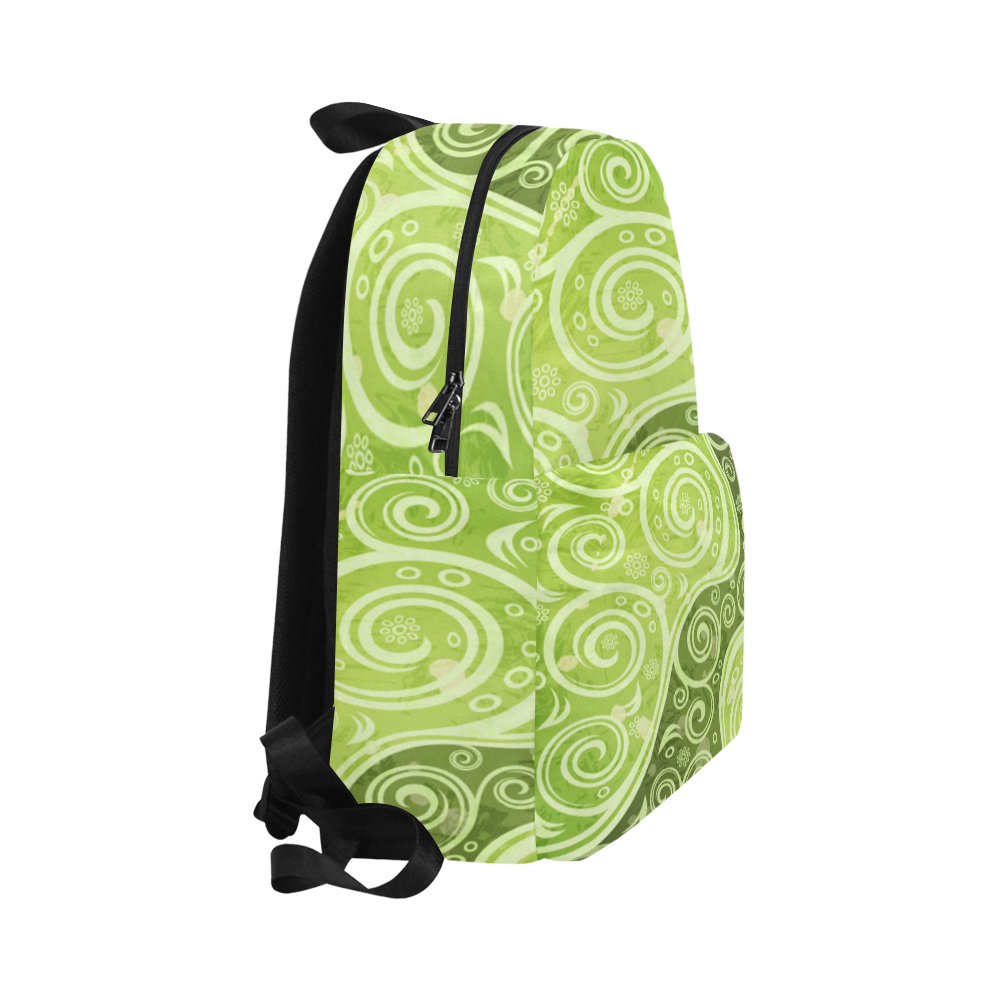 Abstract-Vintage-Floral-Green Unisex Classic Backpack (Model 1673)