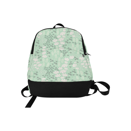 Mint Floral Pattern Fabric Backpack for Adult (Model 1659)