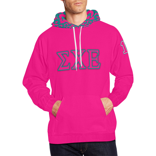Sigma Chi Epsilon Came Through Drip Pink All Over Print Hoodie for Men (USA Size) (Model H13)