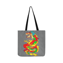 Red Chinese Dragon Grey Reusable Shopping Bag Model 1660 (Two sides)