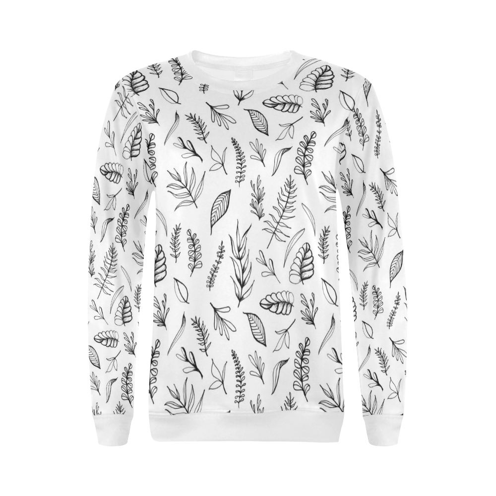 DANCING LEAVES All Over Print Crewneck Sweatshirt for Women (Model H18)