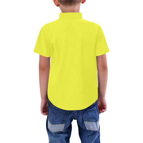 color maximum yellow Boys' All Over Print Short Sleeve Shirt (Model T59)